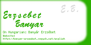 erzsebet banyar business card