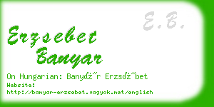 erzsebet banyar business card